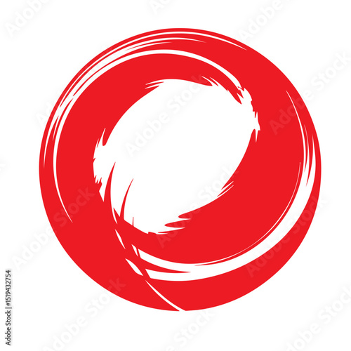 vector red circle-brush strokes