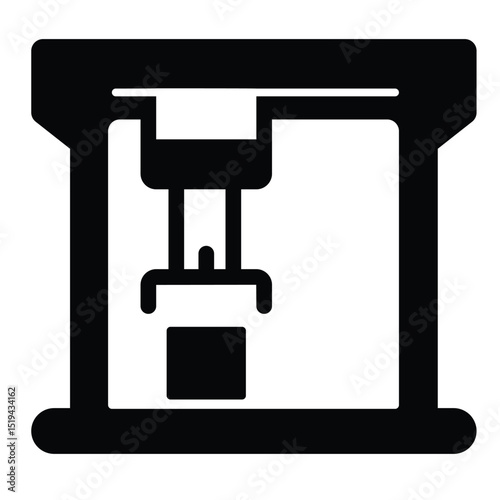 Cargo loading crane solid icon, marine port concept. Vector graphics. Port cargo transportation conveyor sign on white background, style mobile or design.