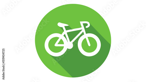 Iconic white bicycle silhouette on a vibrant green background suitable for cycling events or eco-friendly initiatives