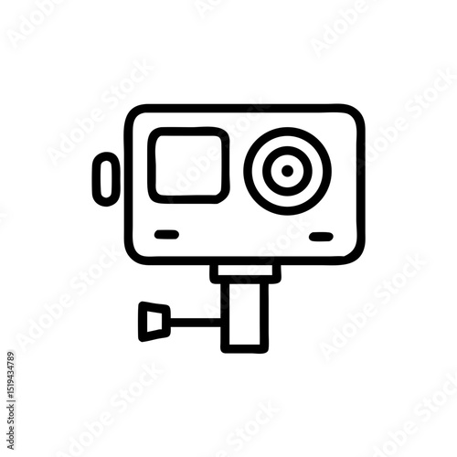 Compact action camera on a mount designed for outdoor adventures and capturing dynamic moments