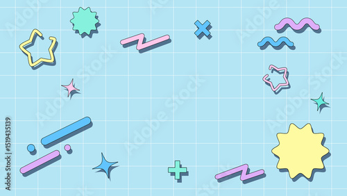 レトロポップな背景イラスト　色背景