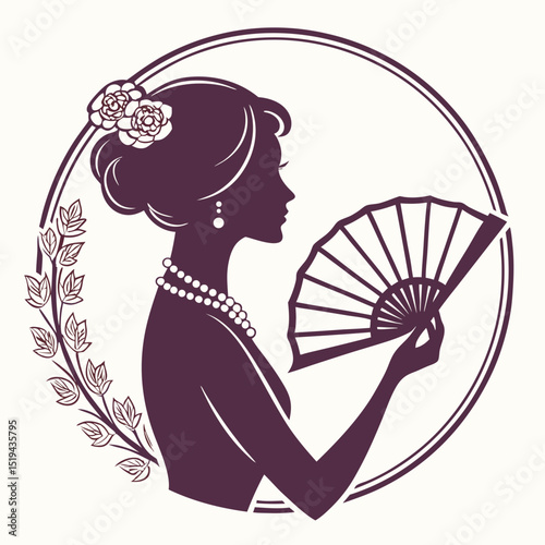 Graceful geisha in a vibrant kimono holding a fan, embodying Japanese beauty and traditional culture