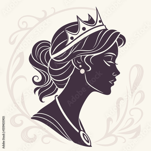 A vector illustration of a woman's face with long, flowing hair in a floral design, combining beauty and fashion in a unique artistic style