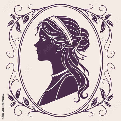 Woman with long flowing hair and delicate flowers adorning her face, a beautiful fashion illustration