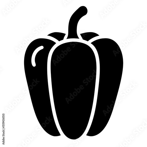 Fresh green bell pepper illustration on white background showcasing vibrant colors and smooth curves with a natural appearance