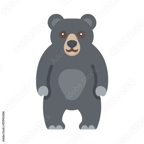 Cartoon bear standing upright in a simple design with a friendly expression and basic colors