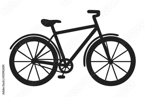 Vintage bicycle silhouette design on a white background showcasing simplicity and elegance in transportation