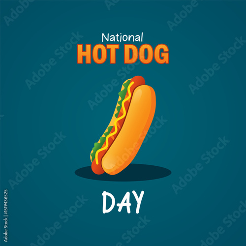 vector graphic of National Hot Dog Day ideal for National Hot Dog Day celebration