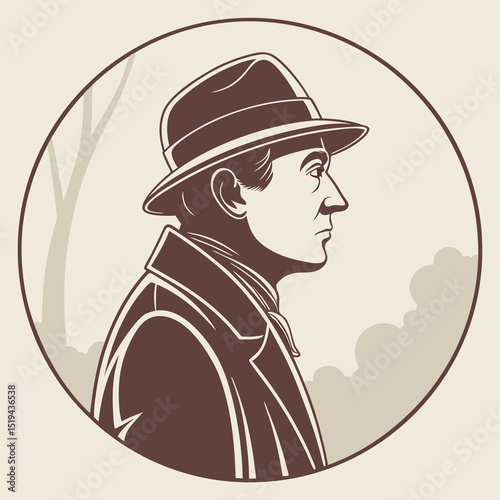 Retro vector illustration of a woman in a cowboy hat with a determined face, perfect for vintage Western-themed designs