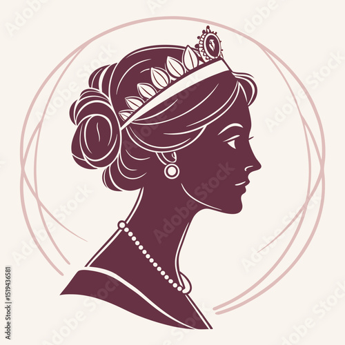 Stylish woman vector silhouette with a beautiful floral head illustration