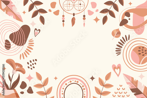 Bohemian Abstract Nature Elements Background