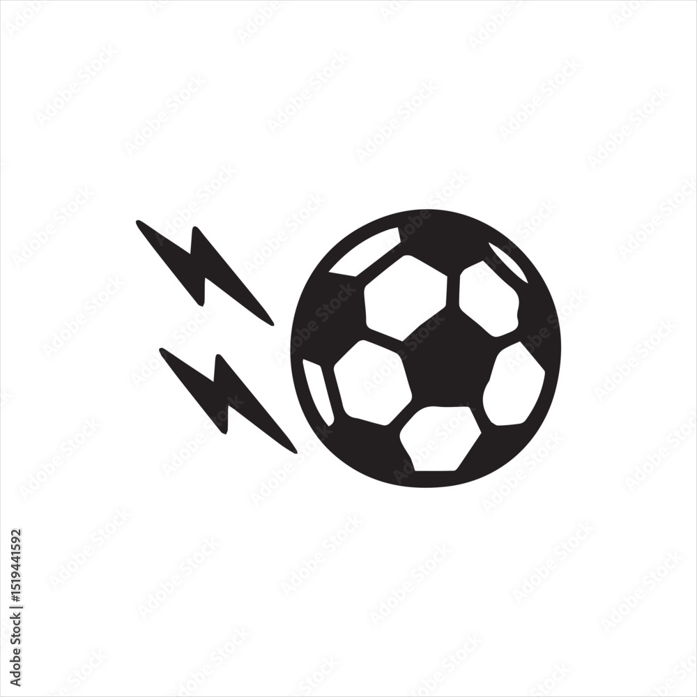 Obraz premium A black and white soccer ball with lightning bolts