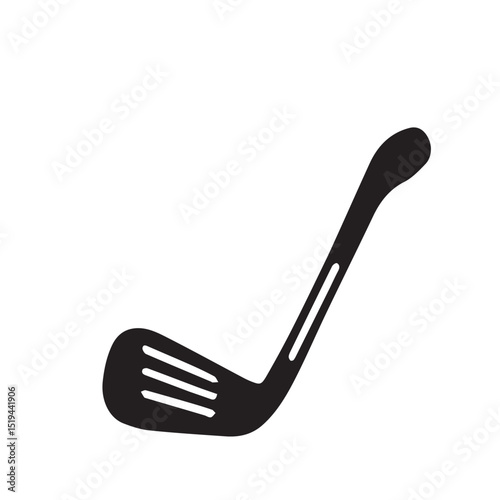 Simple black and white golf club icon