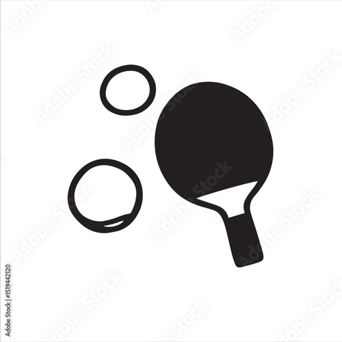 Simple black and white table tennis illustration