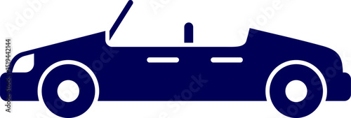 Car vector illustration. Convertible Car silhouette vector. Passenger car. Red cabriolet cartoon vector illustration. Fashionable summer car without roof flat color object.