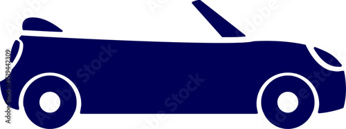 Car vector illustration. Convertible Car silhouette vector. Passenger car. Red cabriolet cartoon vector illustration. Fashionable summer car without roof flat color object.