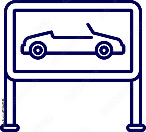 Car parking sign. Car parking icon, car parking area sign - vector. No cars sign in flat style. Basic vector symbol illustration