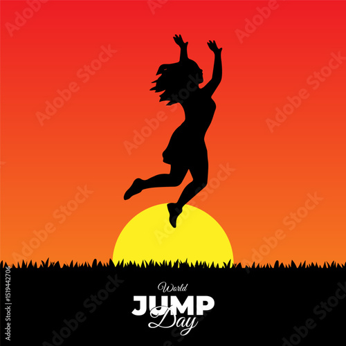 Vector illustration of World Jump Day social media template