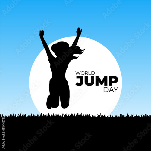 Vector illustration of World Jump Day social media template