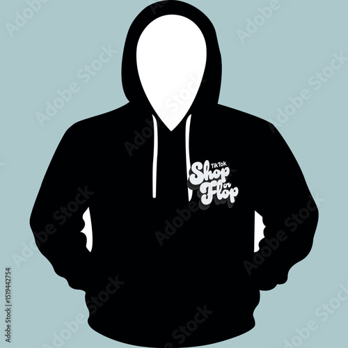 black hoodie left chest design for shop or flop, black and white design hoodie for men, 