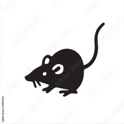 Simple black silhouette of a mouse