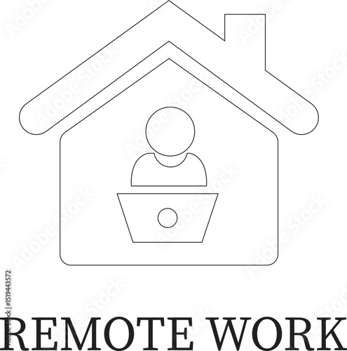 Freelance line art icon.Freelance & Productivity Icons A Clean and Stylish Collection.Containing work online, freelancer, laptop, home office, client meeting, self-employed, graphic designer and more.