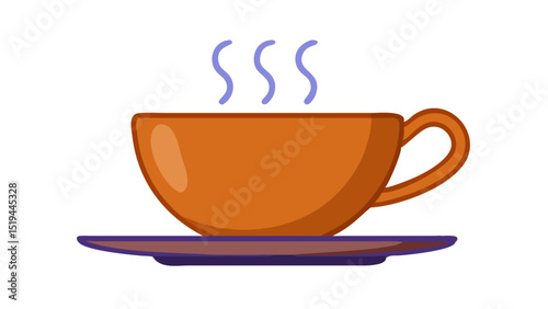 Warm cup of coffee on a saucer creating inviting aromas in a cozy setting during morning hours