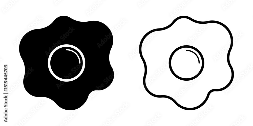 Fried Egg icon on white background Fried Egg icon on white background