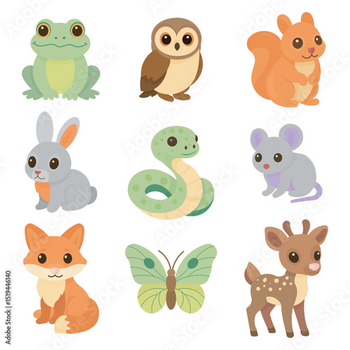 Cute Woodland Animals Set