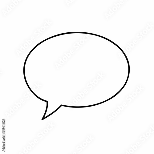Blank speech bubble outline for graphic design use  