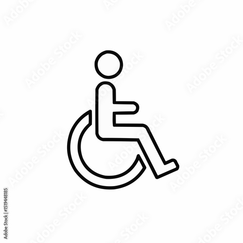 Icon representing wheelchair accessibility symbol in simple design  