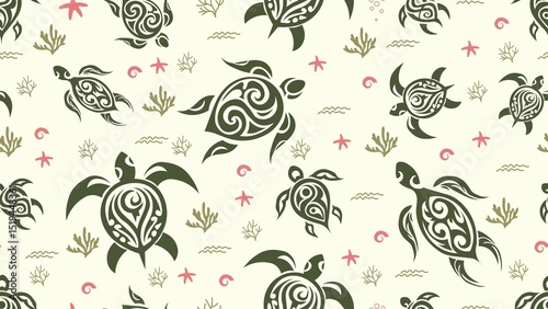 Turtle Seamless Pattern Background. Turtle illustration pattern. Turtle, background. Perfect for fabrics, textile, wallpaper, decor. 