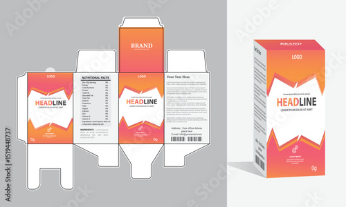 Syrup packaging Box Brand Syrup Medicine Packaging vector illustration or white color theme with background.	
