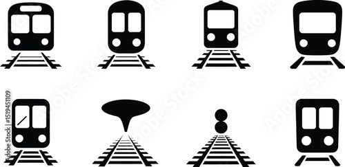 Trains icon set vector illustration transportation subway metro rail transit railway public transport 100 editable stock vector illustration