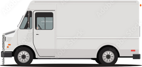 White delivery truck vector illustration for transport logistics and commercial vehicle design concepts editable stock vector illustration