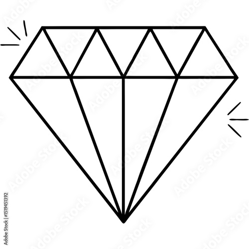 Diamond outline graphic design suitable for various branding and creative projects