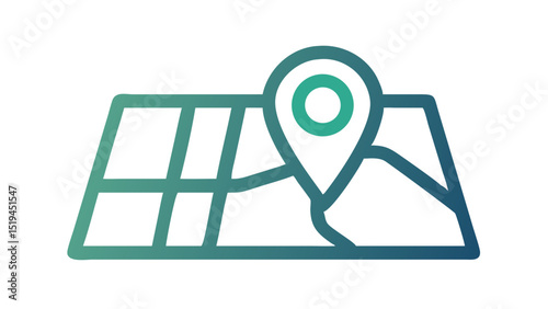 Map illustration featuring a location pin symbolizing navigation and exploration in an abstract design