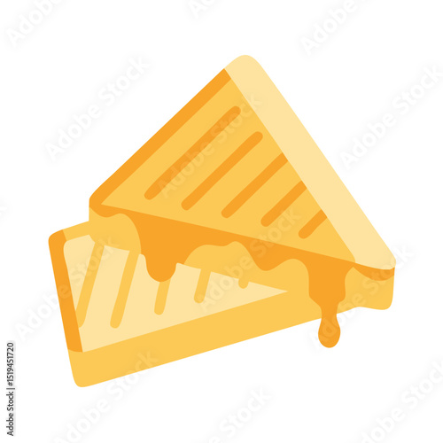 Delicious grilled cheese sandwich with melted cheese served on a clean plate around lunch time
