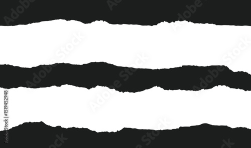 Torn paper background black and white ripped edge texture abstract graphic element design scrapbook 100 char editable stock vector illustration