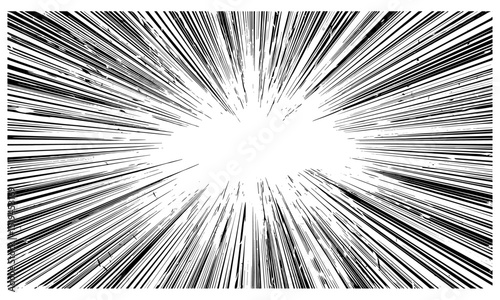 Vector illustration of blast motion effect, speed lines as manga comic effect, explosion frame, action background, anime glow, comic background, action burst, ray blast glow.