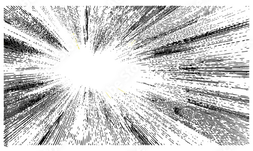 Speed lines manga comic effect, anime action background, explosion motion frame, flash ray burst, vector illustration of blast, dynamic comic style.