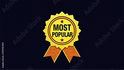 Most Popular Label With Medal Icon