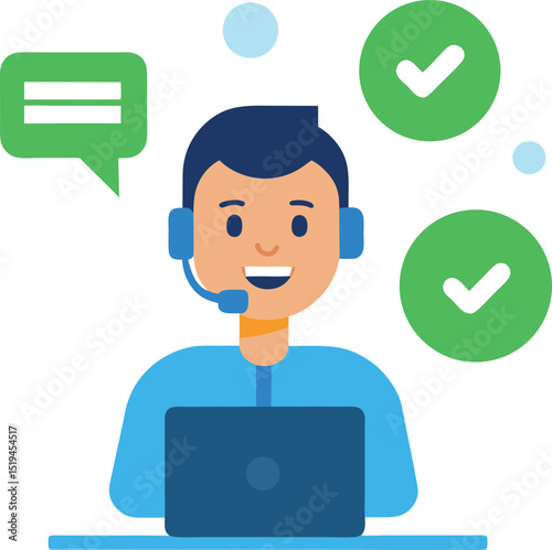 Smiling Tech Support Representative Helping a Customer