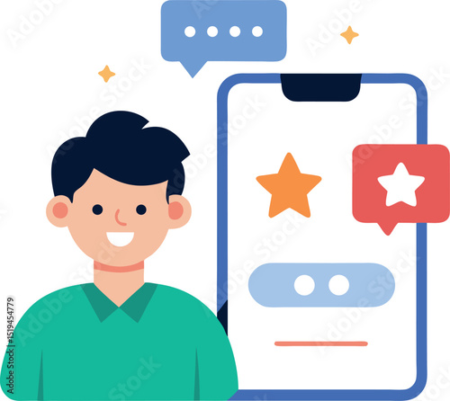 User Leaving a 5 Star Review in a Support App