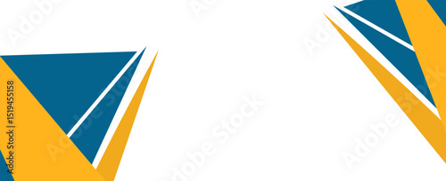Modern Corporate Presentation Background with Abstract Geometric Shapes. Blue and Yellow Business Template for Reports, Web Banners, and Pitch Deck Slides