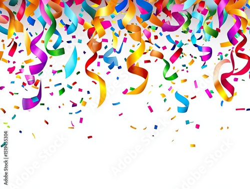 Festive confetti and streamers celebration