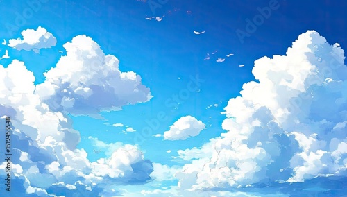 A vibrant sky filled with fluffy clouds (1)