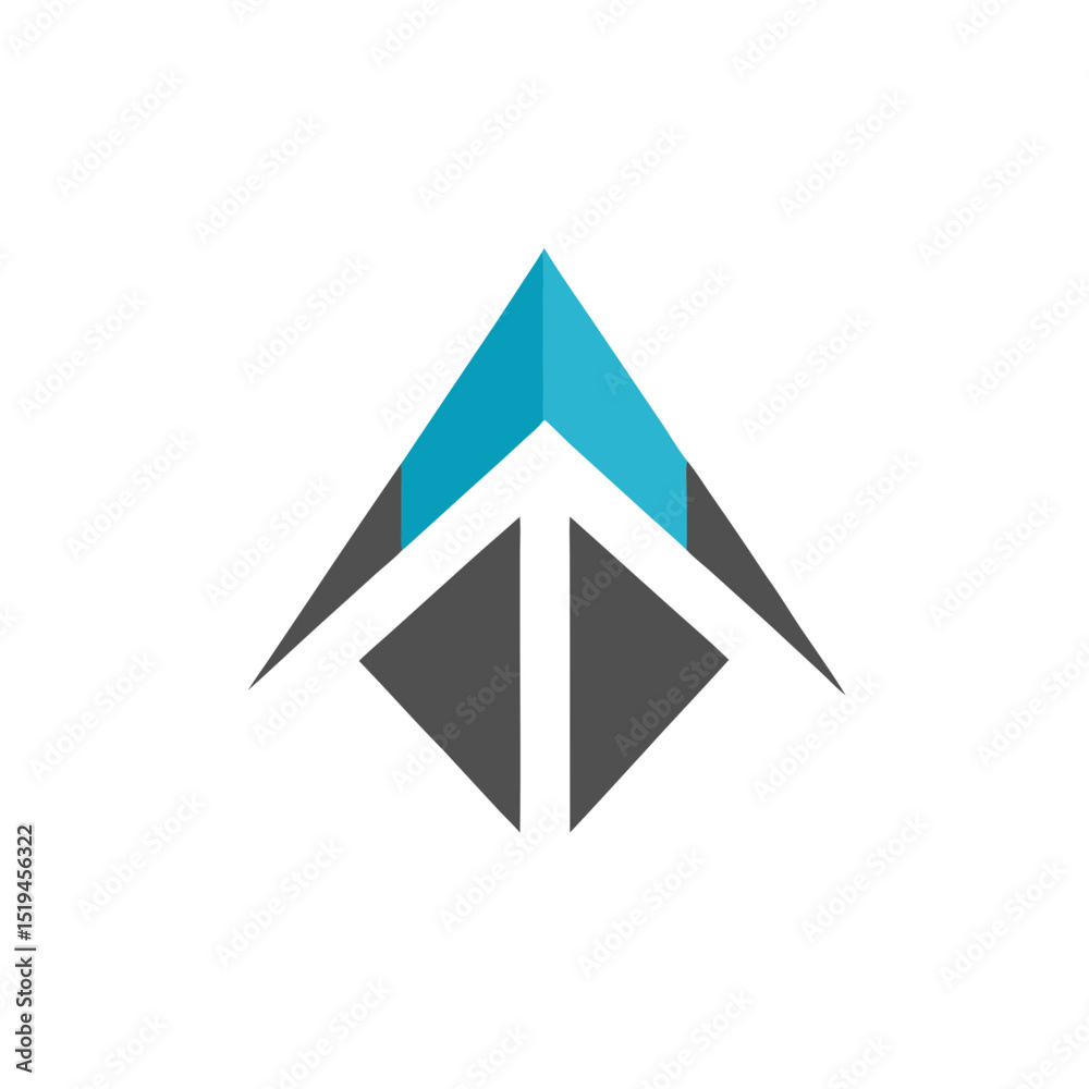 Abstract geometric arrow upward logo design Abstract geometric arrow upward logo design