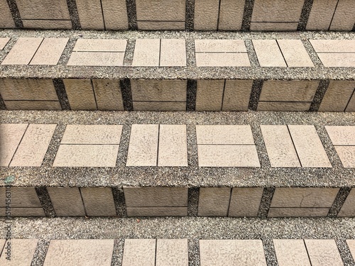 Outdoor Tiled Staircase with Pebble Wash Accents
