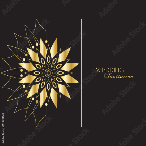 The Gold Mandala Wedding Iinvitation Card
